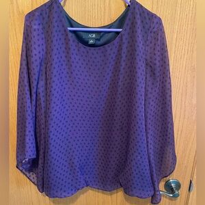 AGB Women’s Flowy Layered Top - Dark Purple